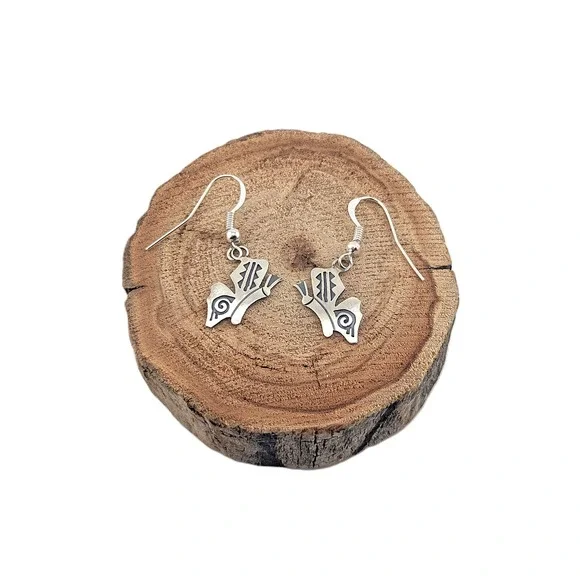 Navajo Jewelry‎ Silver Earrings BUTTERFLY Native American Tribal Jewelry ***